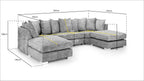 Bishop Scatterback Sofa Platinum U Shape Corner