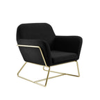 CHARLES ARMCHAIR BLACK VELVET / BRUSHED GOLD