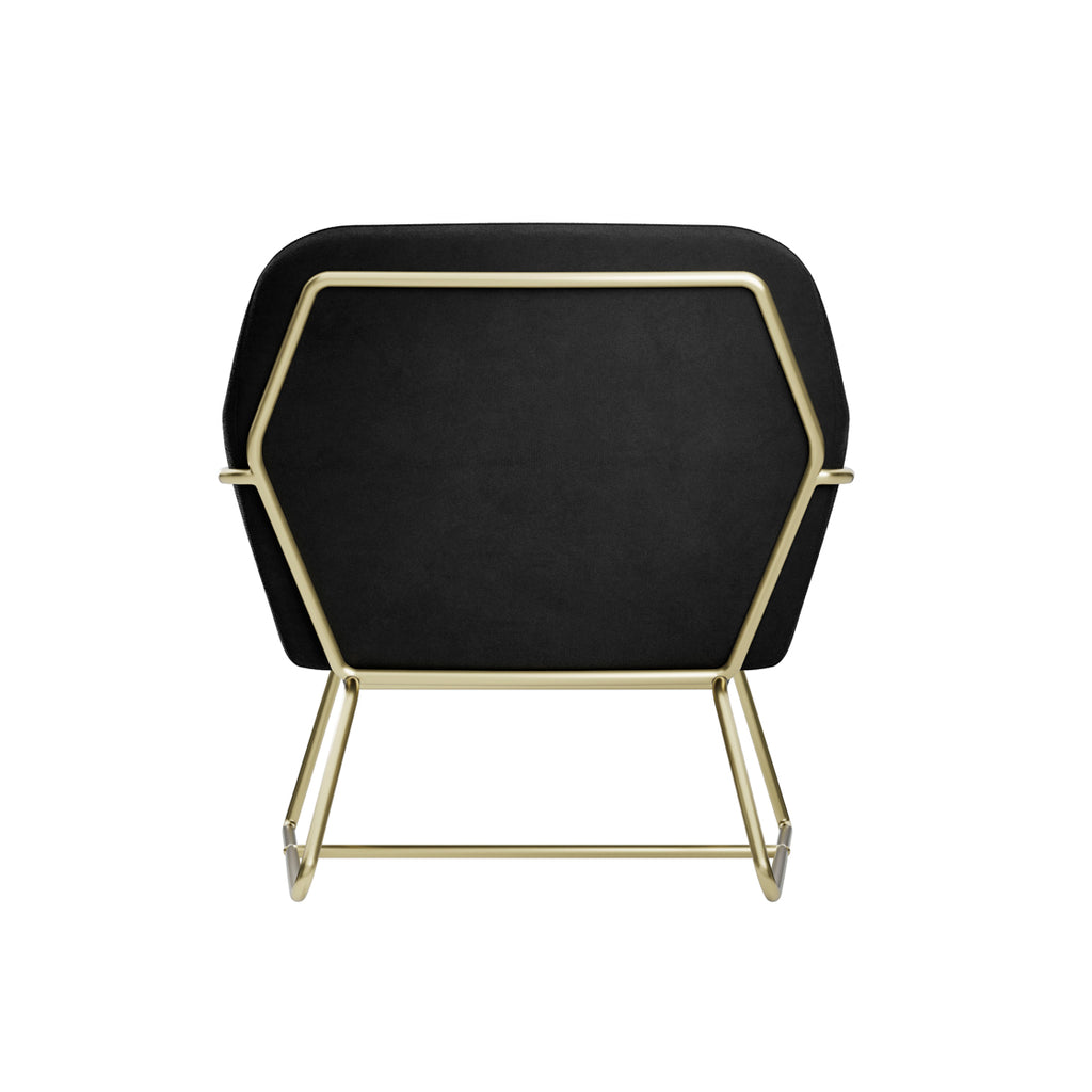 CHARLES ARMCHAIR BLACK VELVET / BRUSHED GOLD