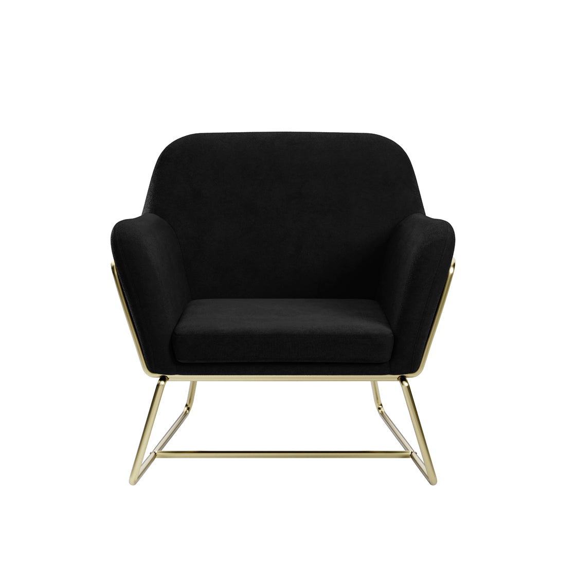 CHARLES ARMCHAIR BLACK VELVET / BRUSHED GOLD