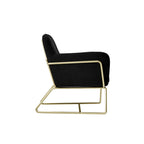 CHARLES ARMCHAIR BLACK VELVET / BRUSHED GOLD