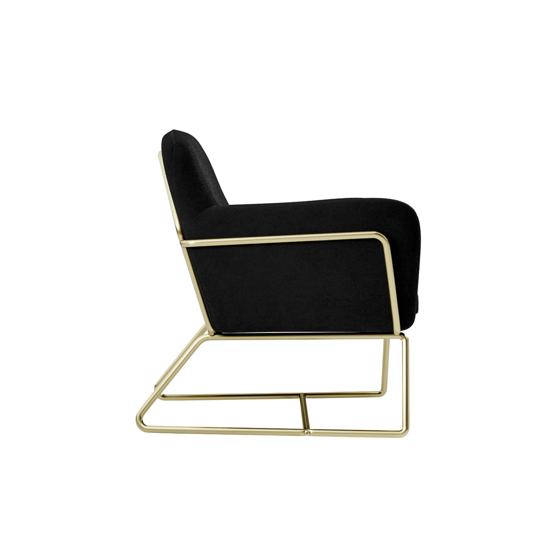 CHARLES ARMCHAIR BLACK VELVET / BRUSHED GOLD