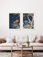 Blue Blossom Trees Set of 2