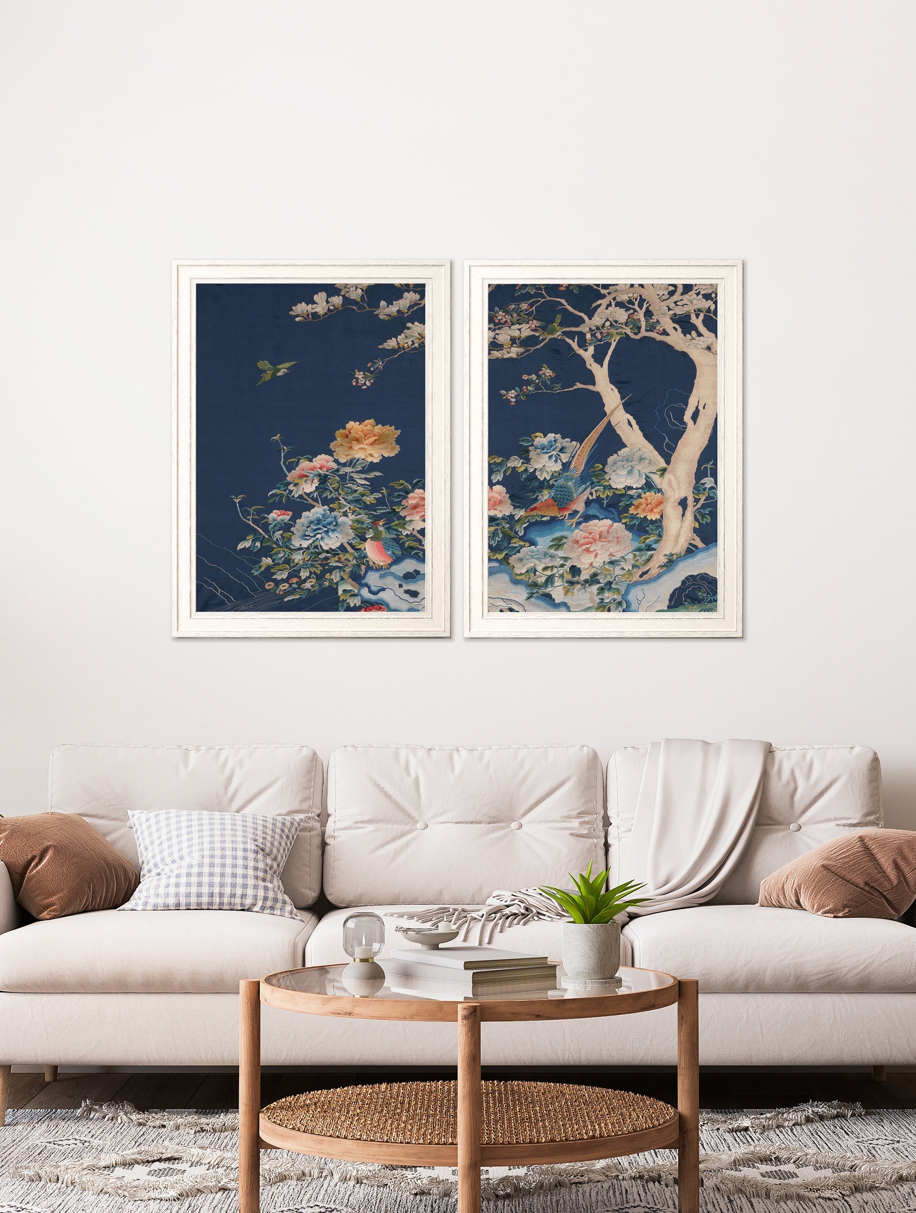 Blue Blossom Trees Set of 2