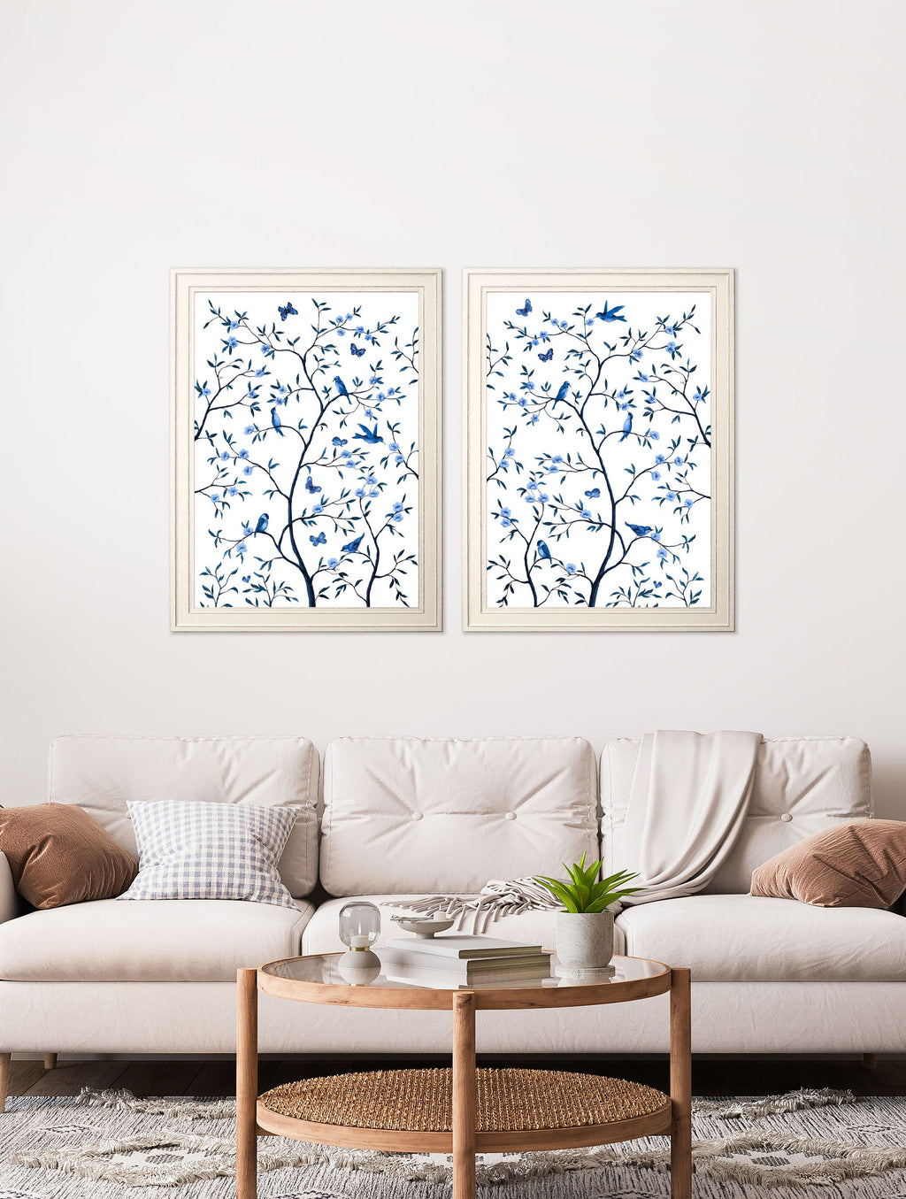 Tree of Life Blue & White Set of 2