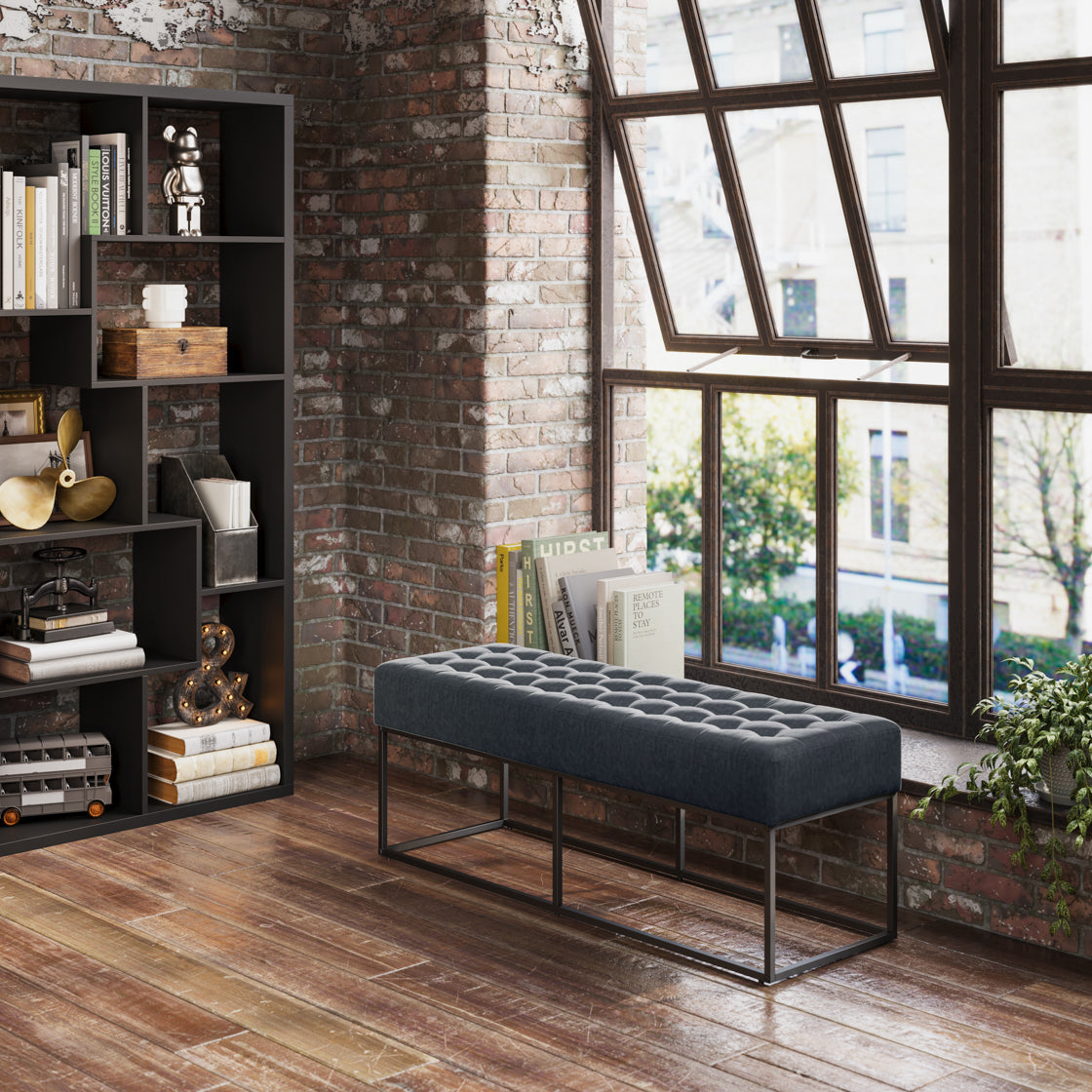 BODEN STEEL GREY BENCH