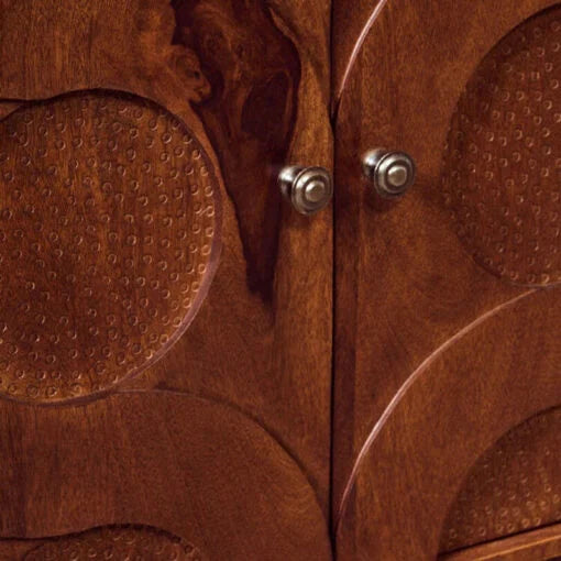 Siva Four Door Mango Wood Hammered Sideboard