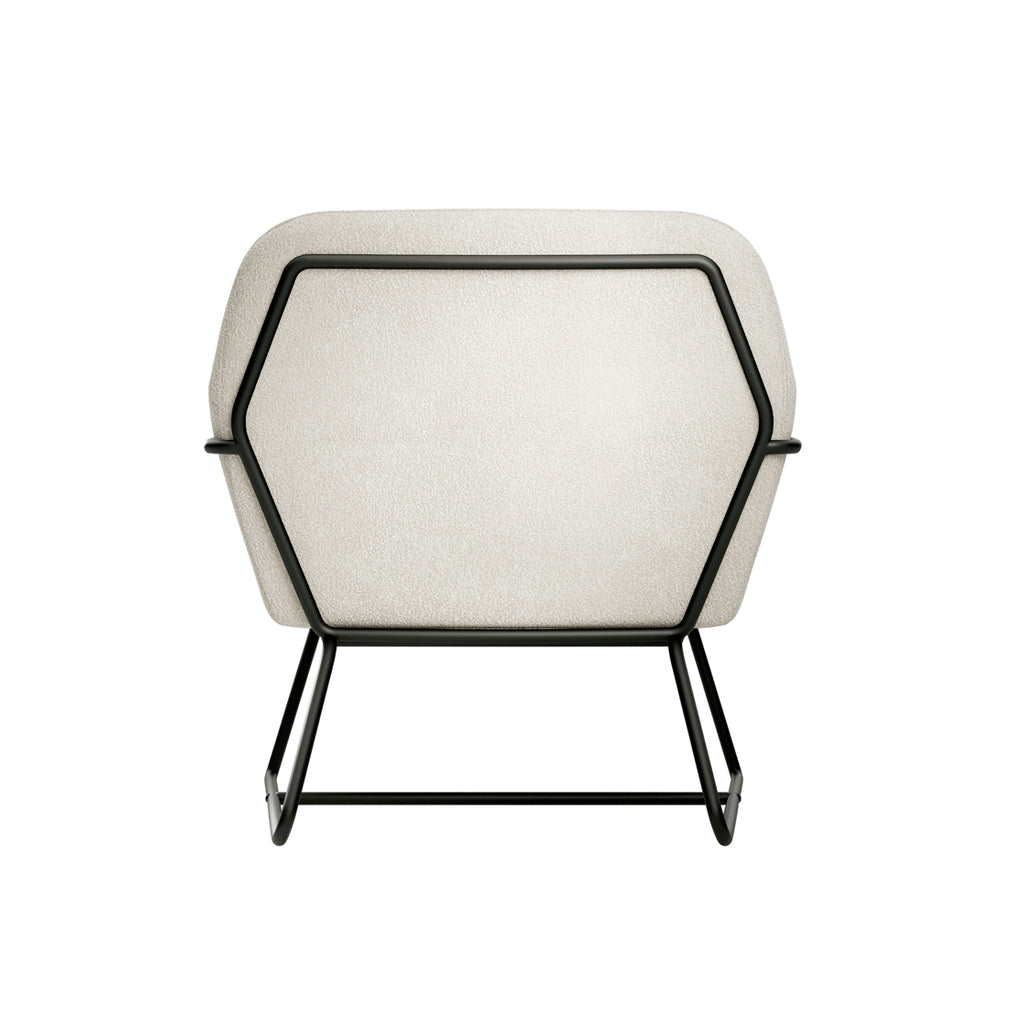 CHARLES ARMCHAIR IVORY BOUCLE / MATTE BLACK