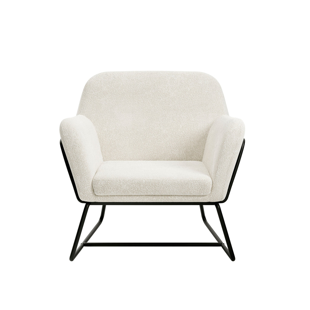 CHARLES ARMCHAIR IVORY BOUCLE / MATTE BLACK