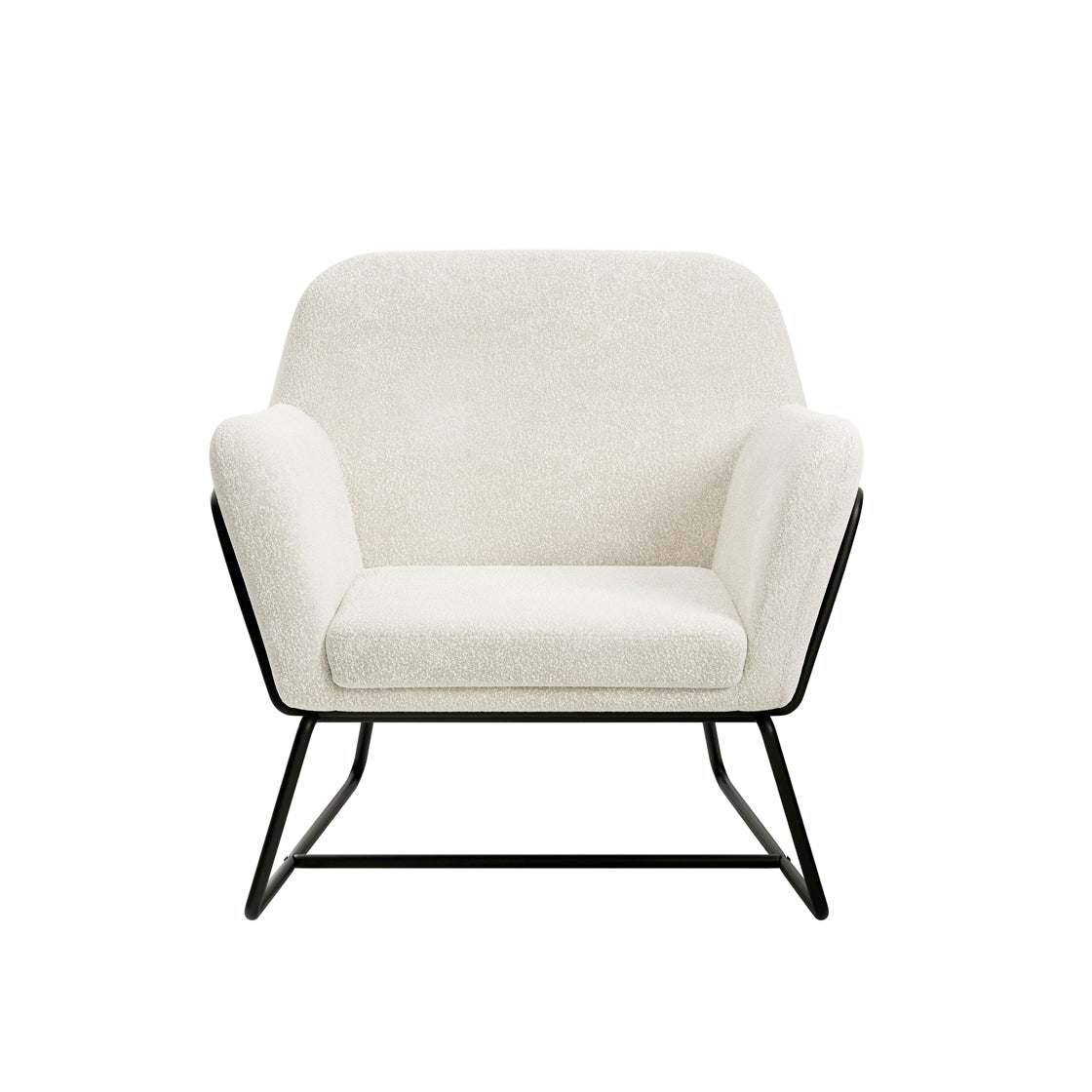 CHARLES ARMCHAIR IVORY BOUCLE / MATTE BLACK