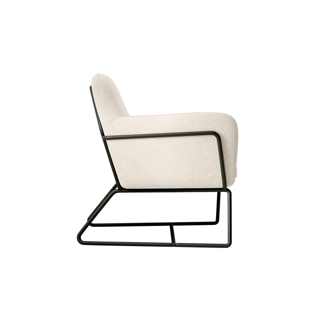 CHARLES ARMCHAIR IVORY BOUCLE / MATTE BLACK