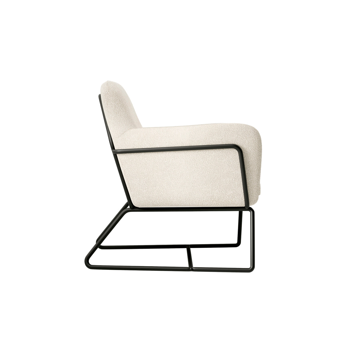 CHARLES ARMCHAIR IVORY BOUCLE / MATTE BLACK