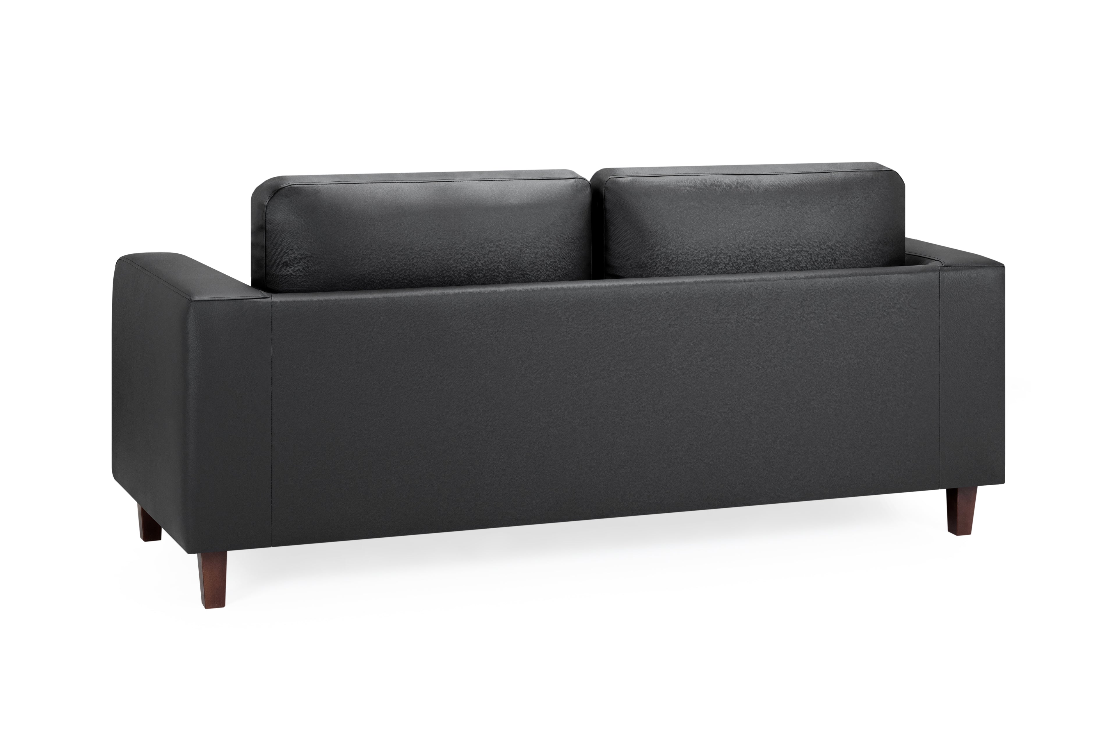 Sofa In A Box 3 Seater Black Faux Leather