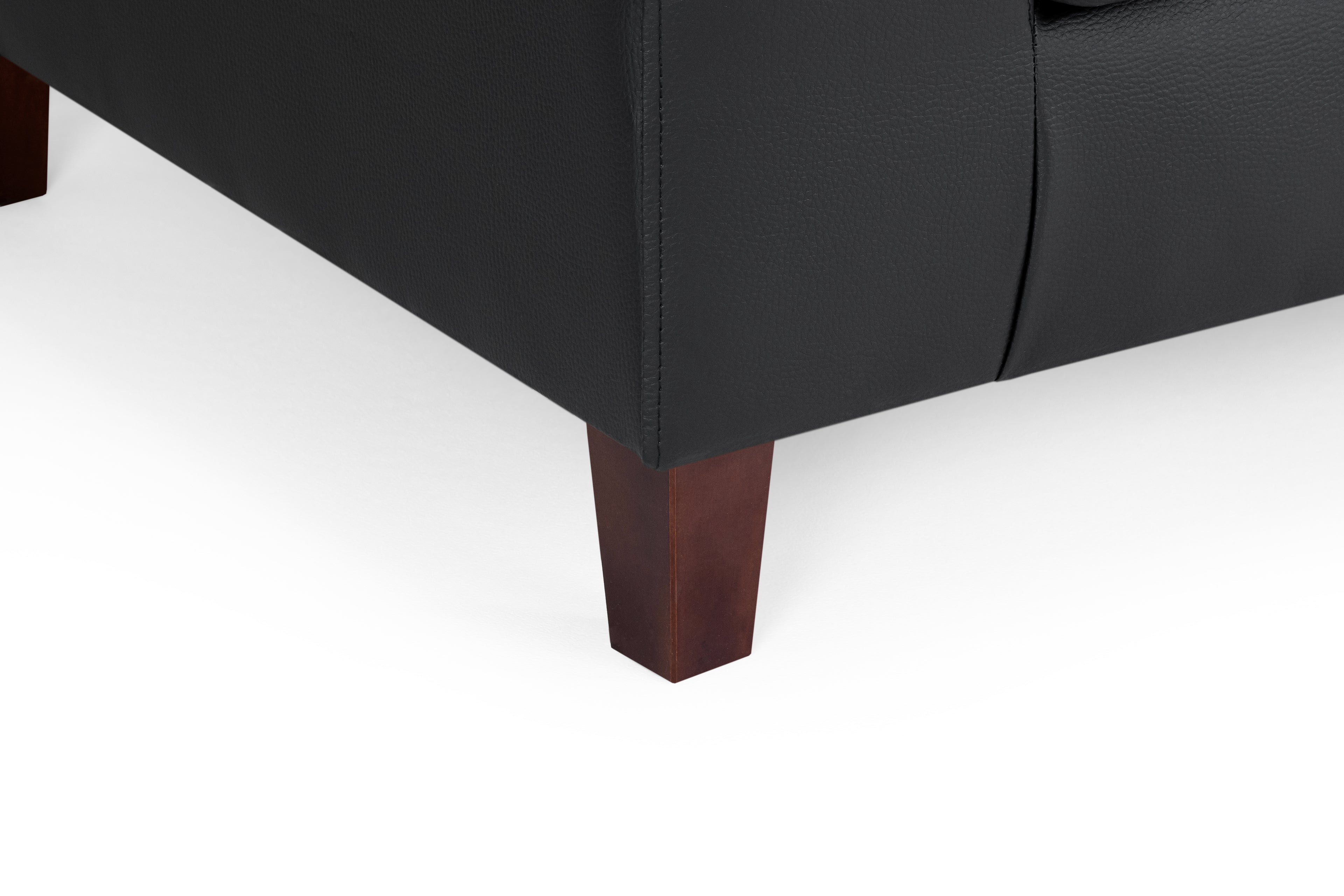 Sofa In A Box 2 Seater Black Faux Leather