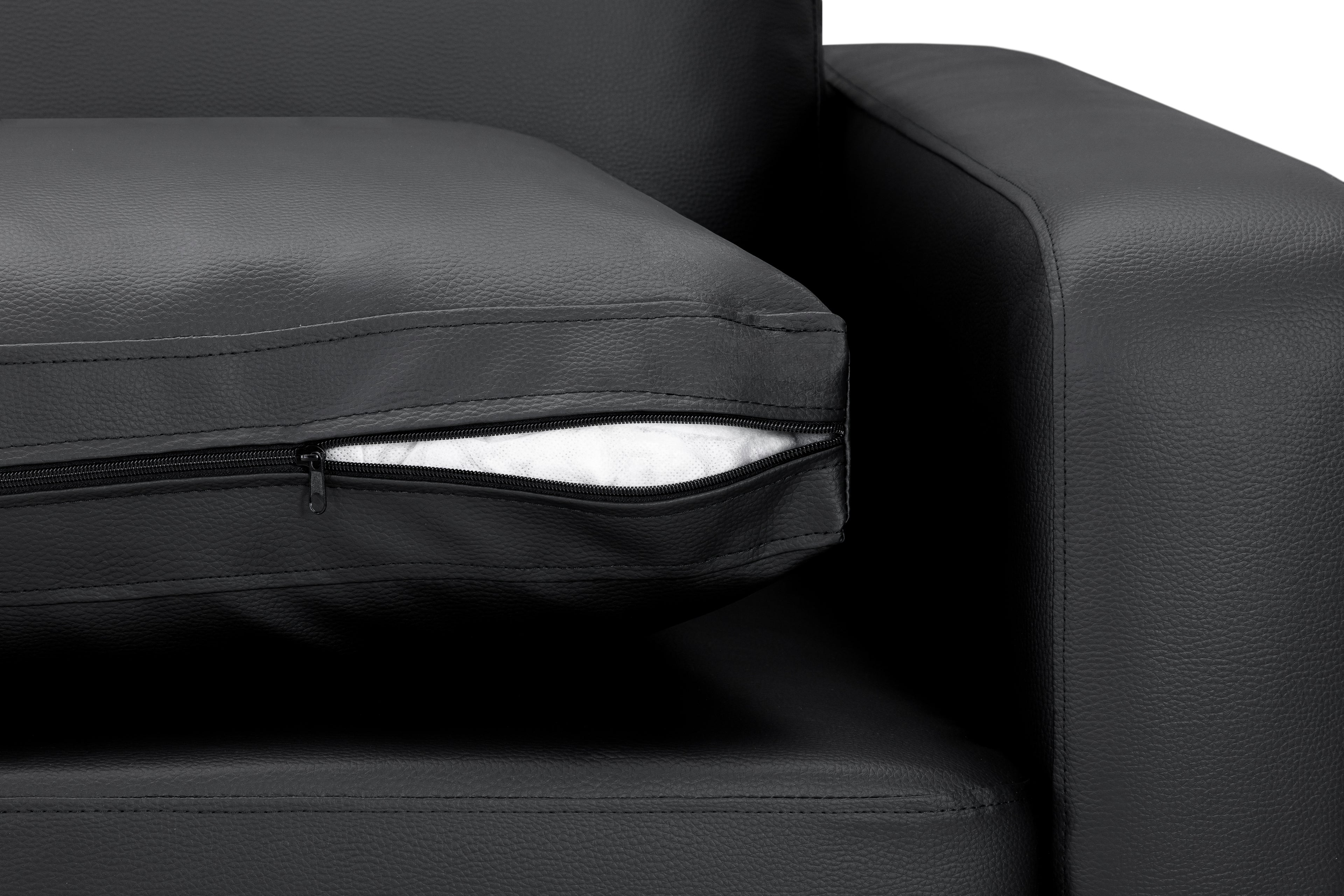 Sofa In A Box 2 Seater Black Faux Leather