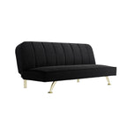 BURLINGTON SOFA BED BLACK VELVET / BRUSHED GOLD