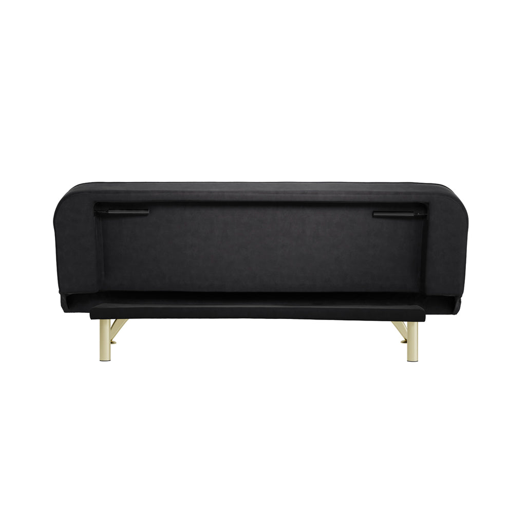 BURLINGTON SOFA BED BLACK VELVET / BRUSHED GOLD