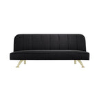 BURLINGTON SOFA BED BLACK VELVET / BRUSHED GOLD