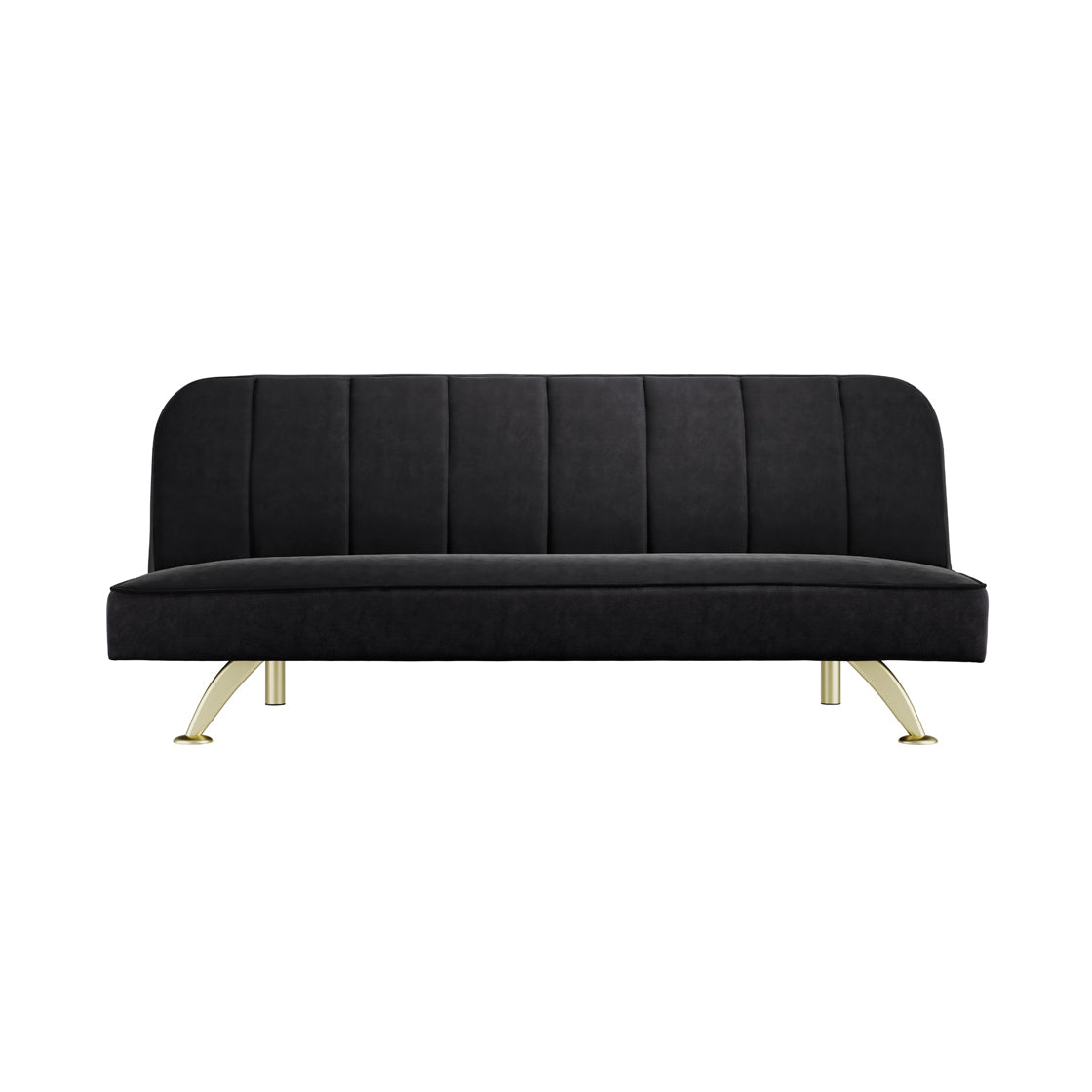 BURLINGTON SOFA BED BLACK VELVET / BRUSHED GOLD