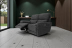 Cairo Black Lay-Z-Boy Style Fabric Power Recliner 2 Seater Sofa