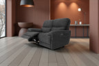 Cairo Black Lay-Z-Boy Style Fabric Power Recliner 2 Seater Sofa