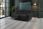 Cairo Black Lay-Z-Boy Style Fabric Power Recliner 3 Seater Sofa