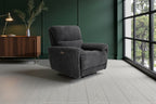 Cairo Black Lay-Z-Boy Style Fabric Power Recliner Chair