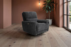 Cairo Black Lay-Z-Boy Style Fabric Power Recliner Chair