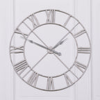 Pale Grey Off White 110cm Vintage Metal Wall Clock