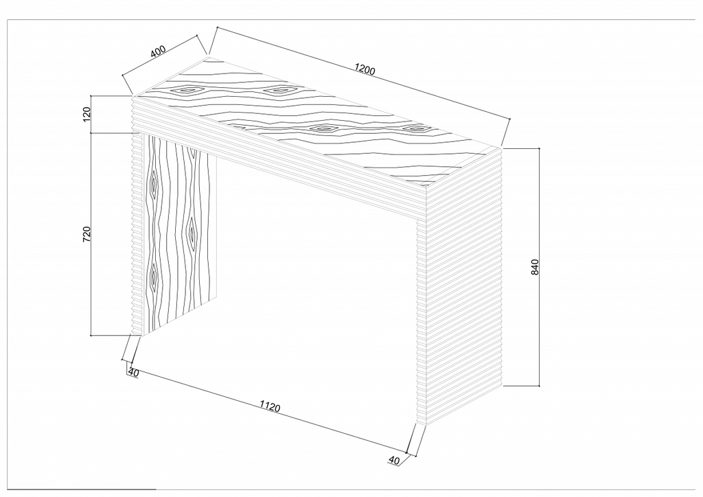 Wickham Ribbed Oak Console