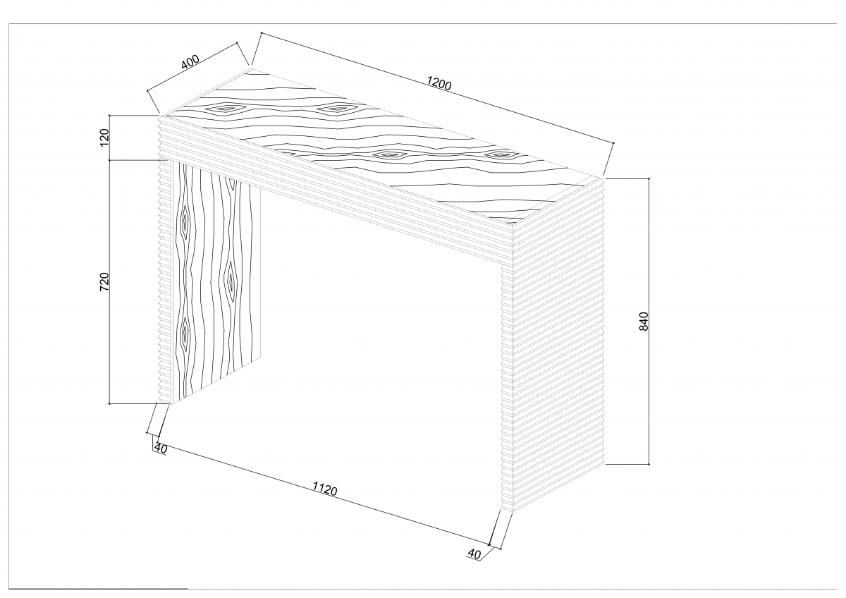 Wickham Ribbed Oak Console