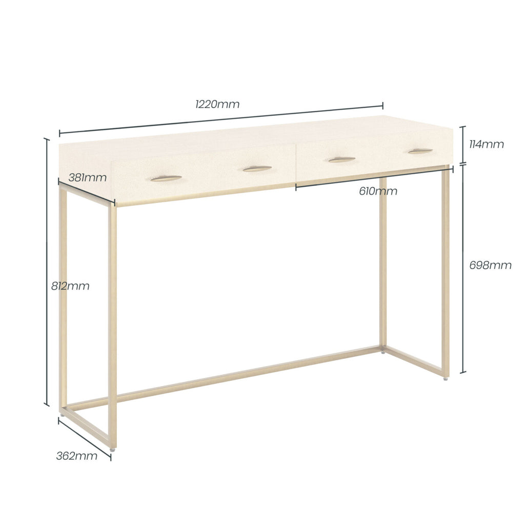 Raphia Console Ivory Shagreen