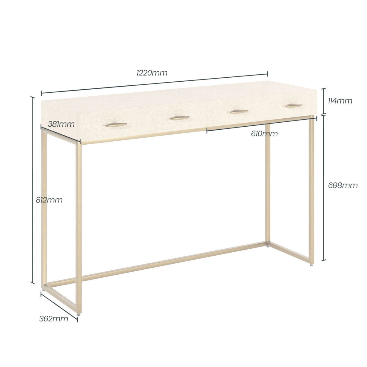 Raphia Console Ivory Shagreen
