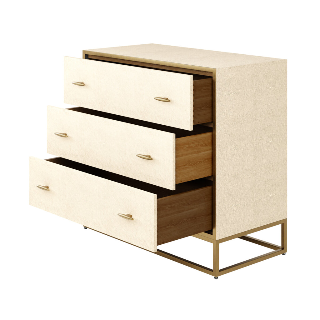 Raphia Chest of Drawers Ivory Shagreen – Furniture Edit