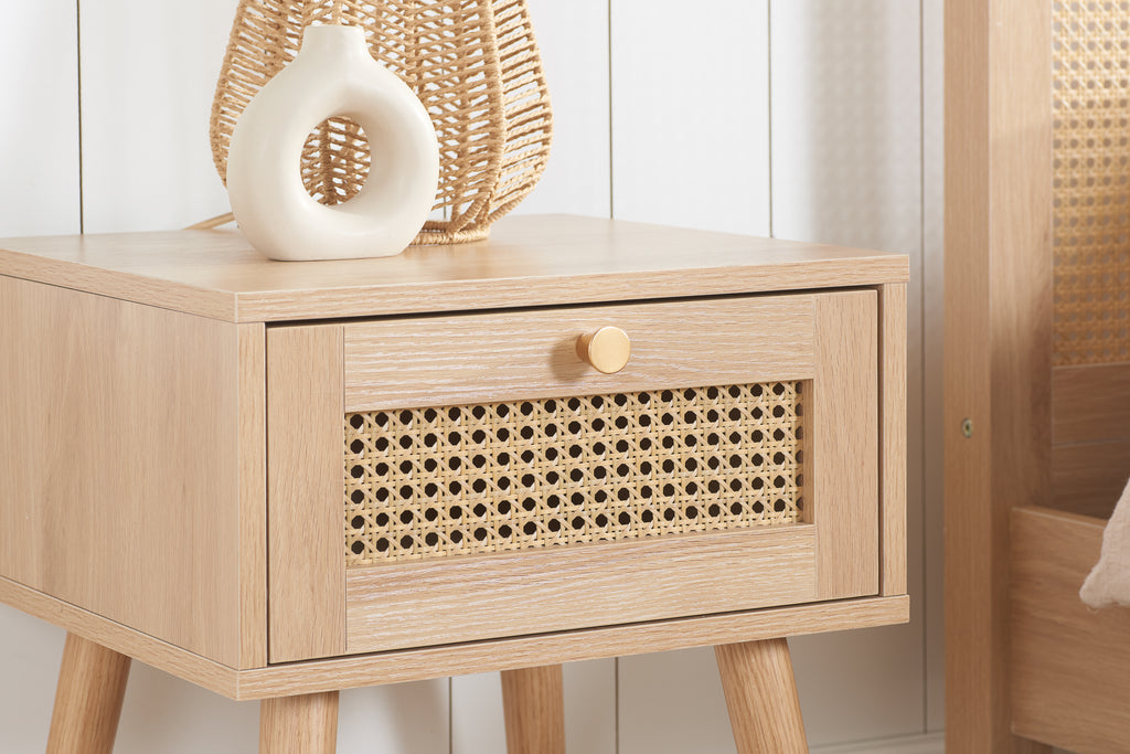 Croxley 1 Drawer Rattan Bedside