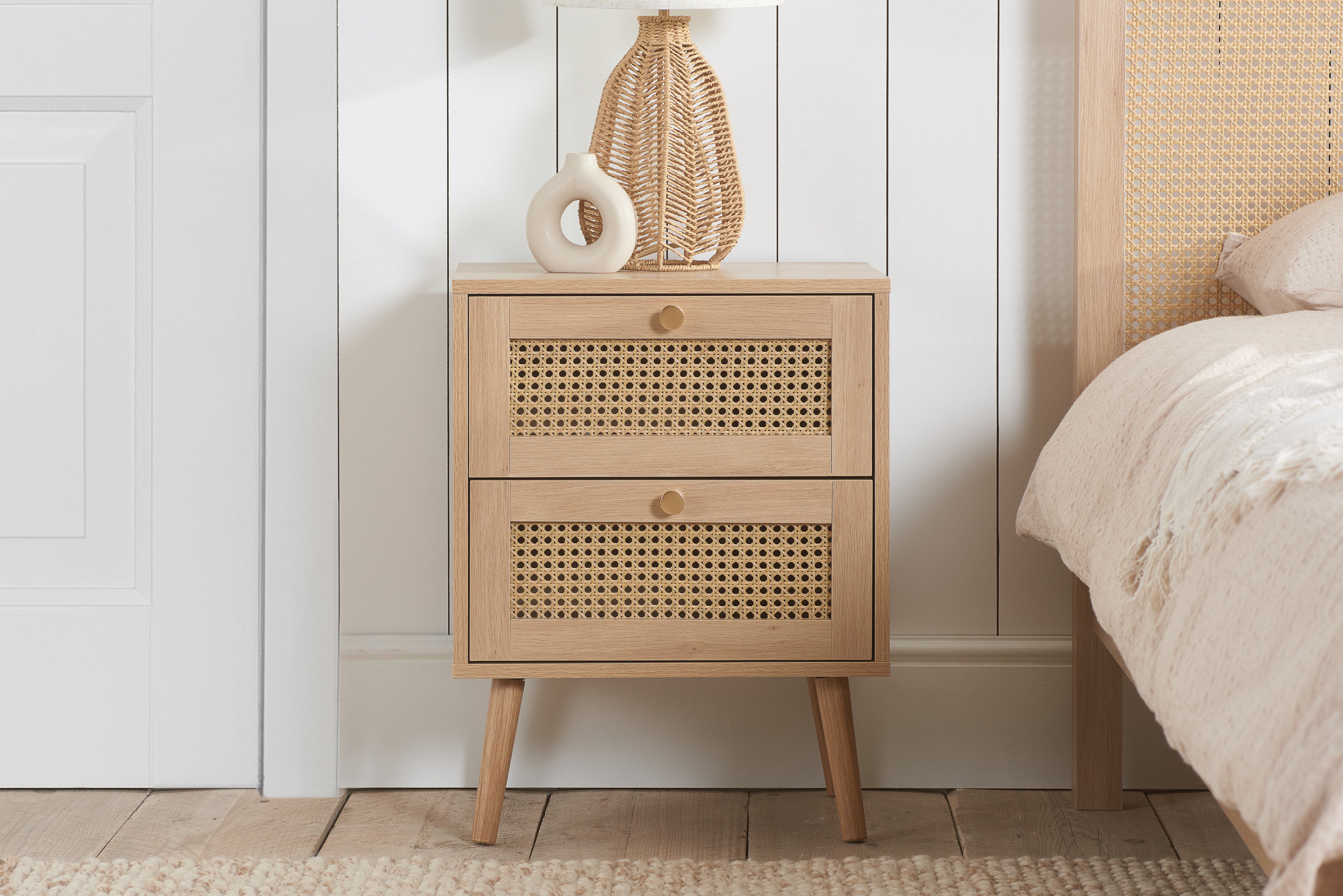 Croxley 2 Drawer Rattan Bedside
