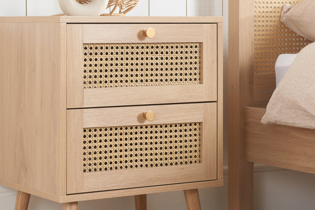 Croxley 2 Drawer Rattan Bedside