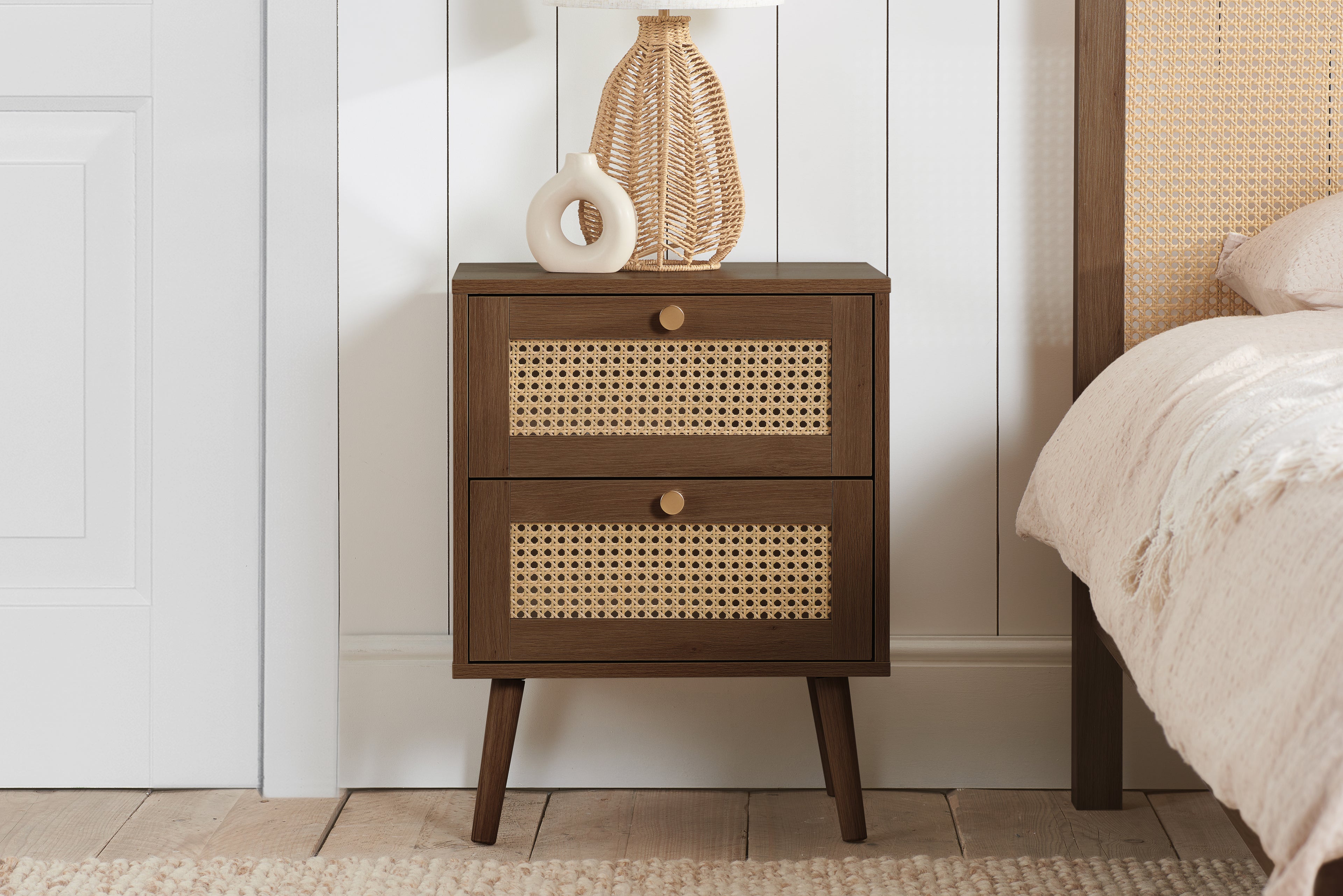 Croxley 2 Drawer Rattan Bedside