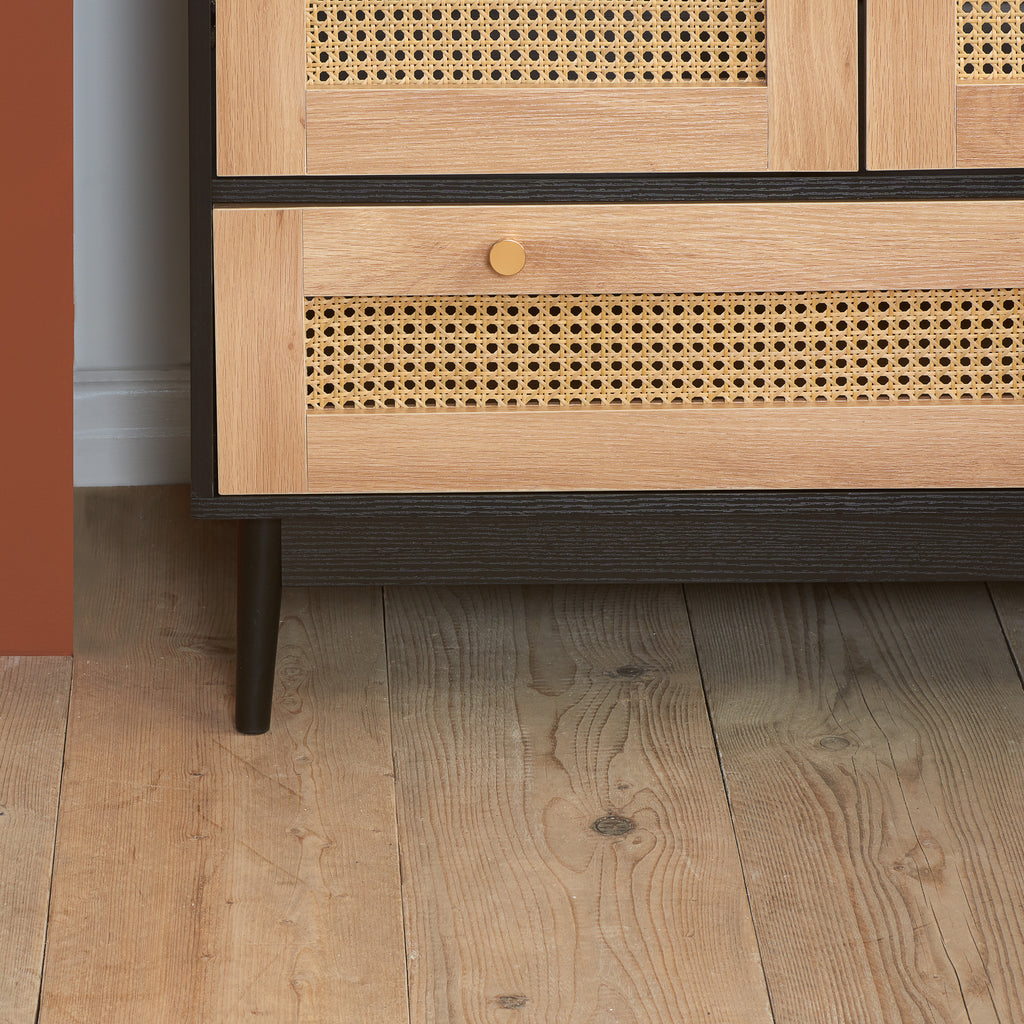 Croxley 2 Door 1 Drawer Rattan Wardrobe