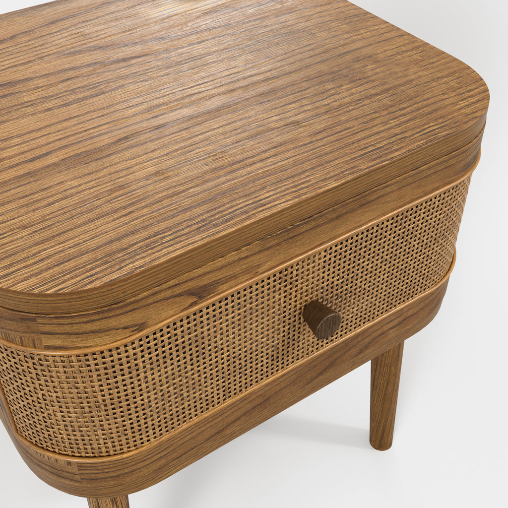 CALLIE SMOKED BEDSIDE CABINET