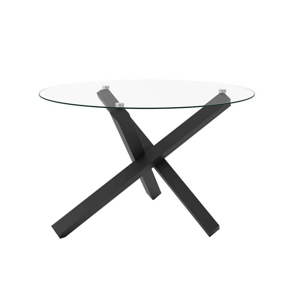 CAPRI CLEAR / BLACK DINING TABLE