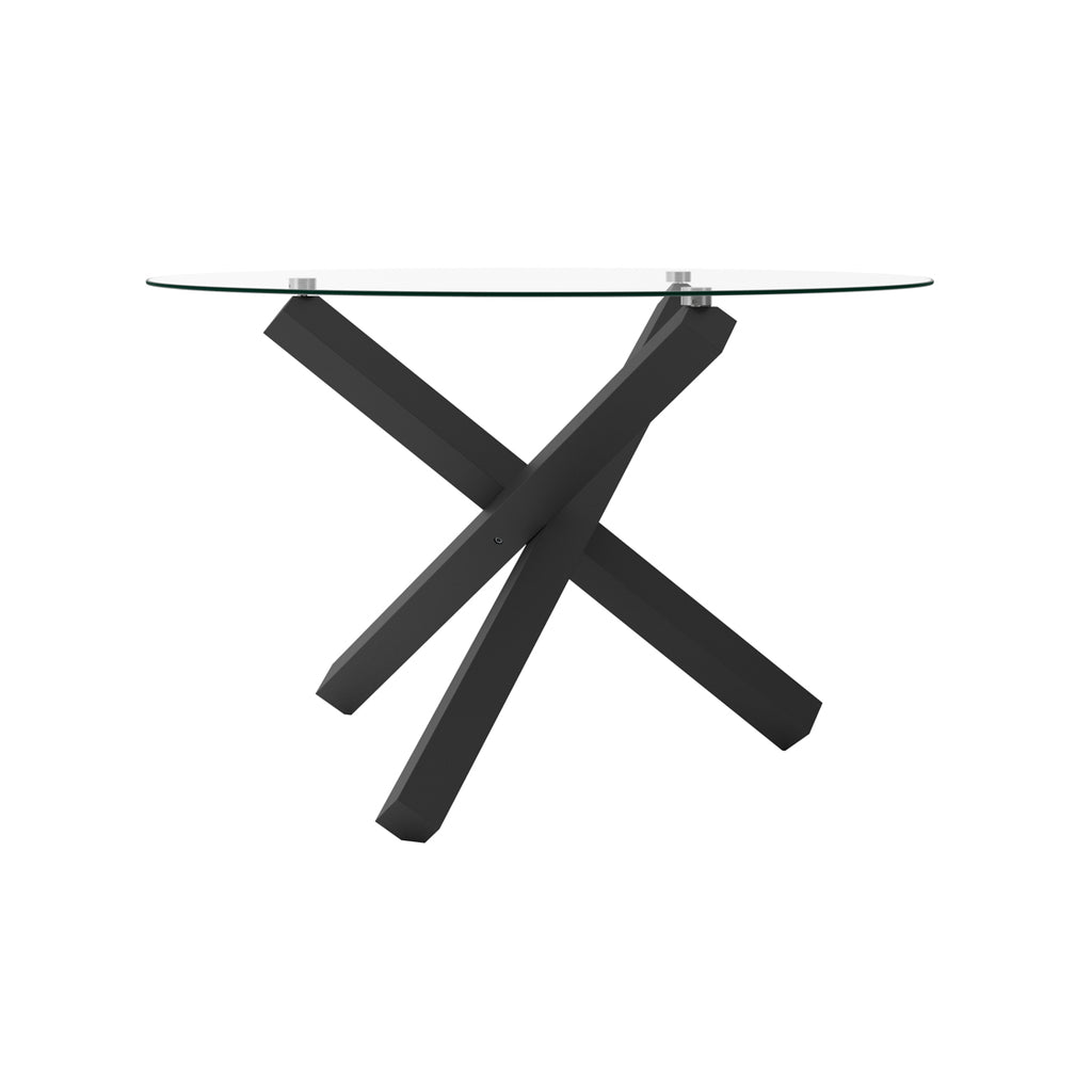 CAPRI CLEAR / BLACK DINING TABLE