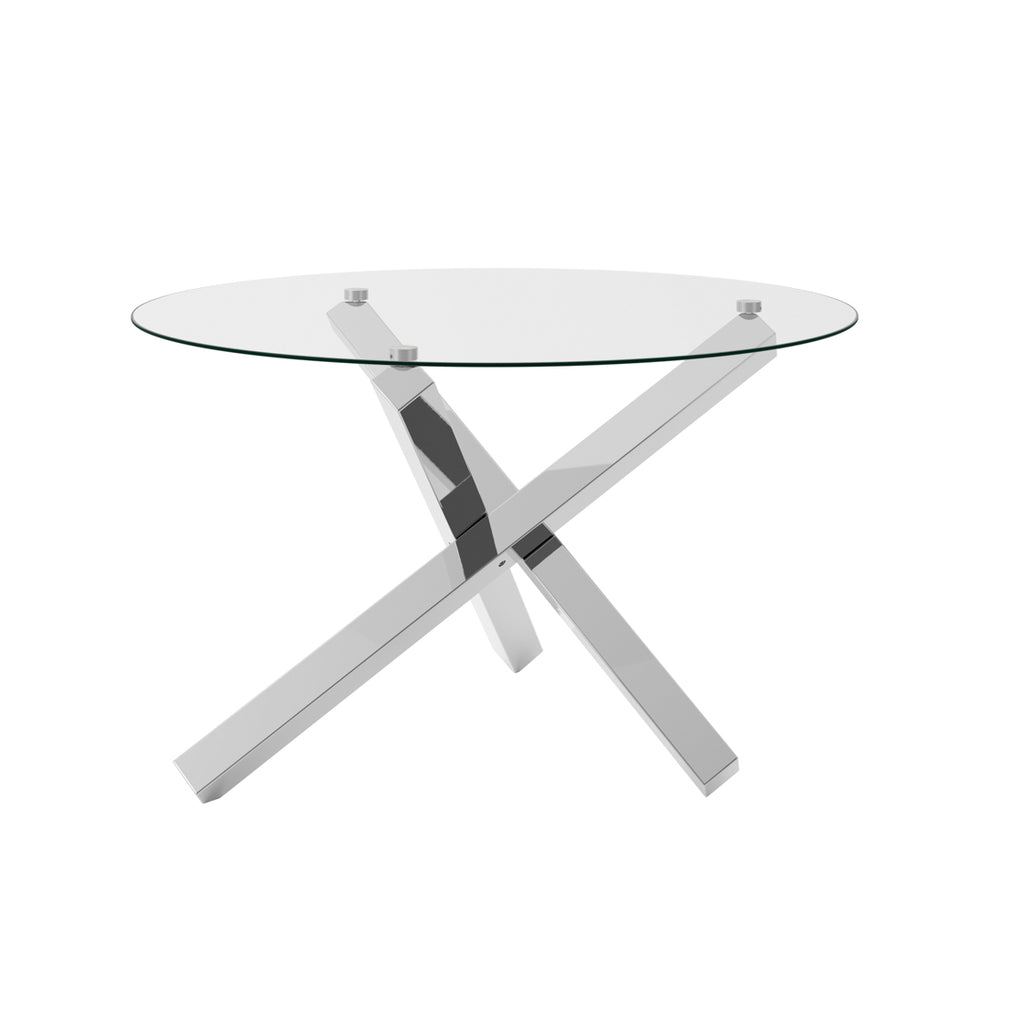 CAPRI CLEAR / SILVER DINING TABLE