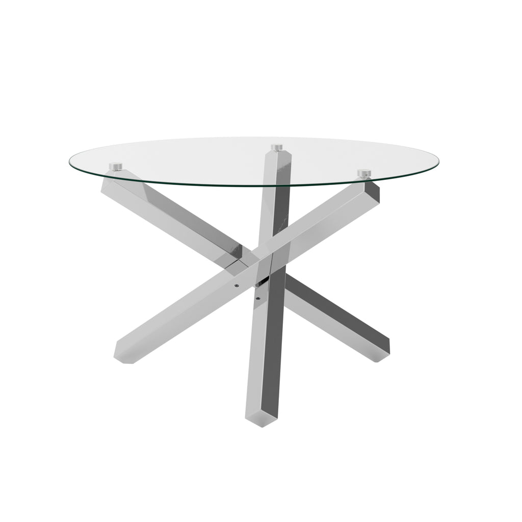 CAPRI CLEAR / SILVER DINING TABLE