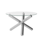 CAPRI CLEAR / SILVER DINING TABLE