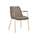 CARLO TAUPE / GOLD / ARMS DINING CHAIR (Set Of 2)