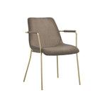 CARLO TAUPE / GOLD / ARMS DINING CHAIR