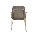 CARLO TAUPE / GOLD / ARMS DINING CHAIR