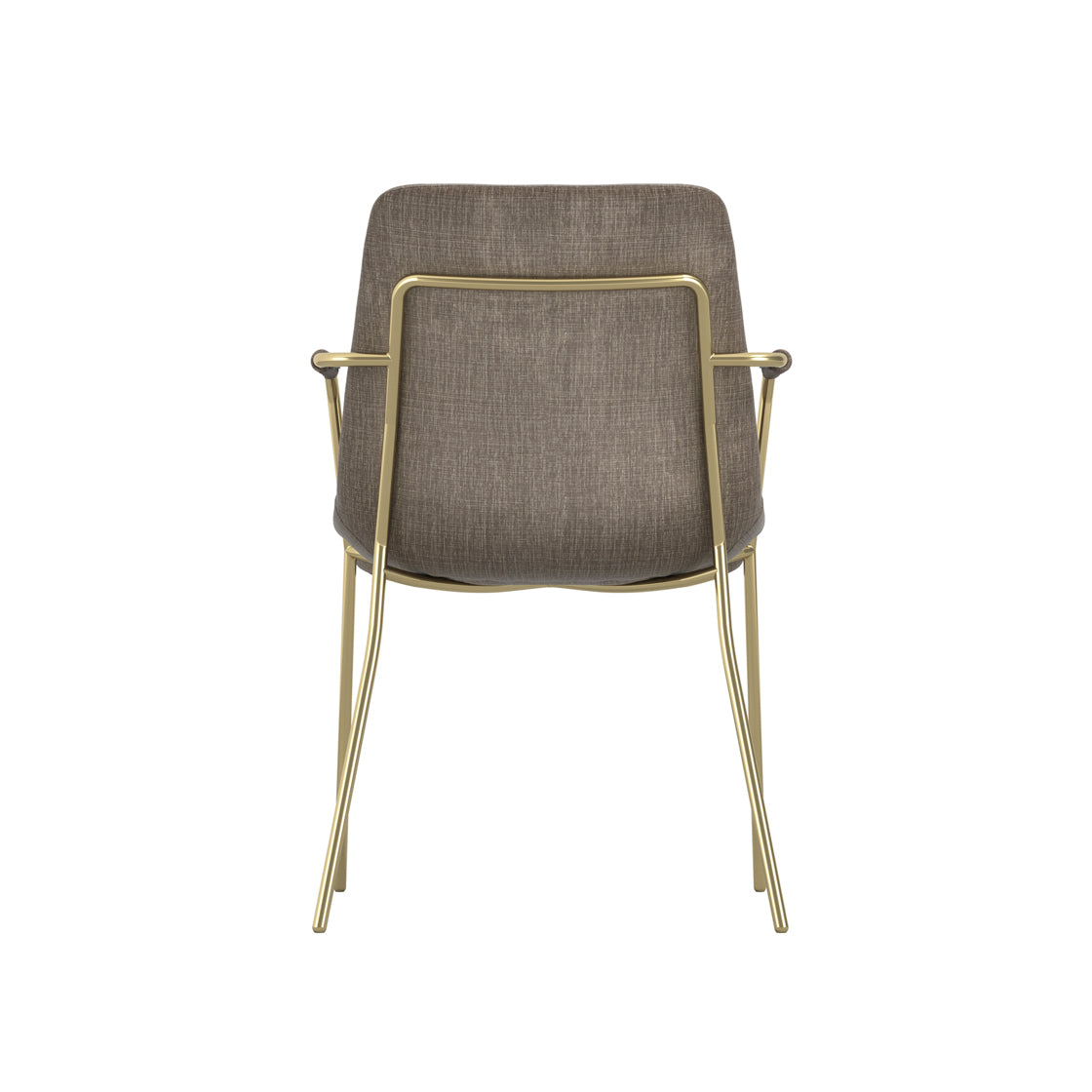 CARLO TAUPE / GOLD / ARMS DINING CHAIR