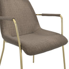 CARLO TAUPE / GOLD / ARMS DINING CHAIR
